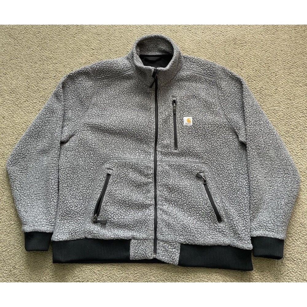 Carhartt Womens High Pile Sherpa Jacket XL Heather Grey Full Zip